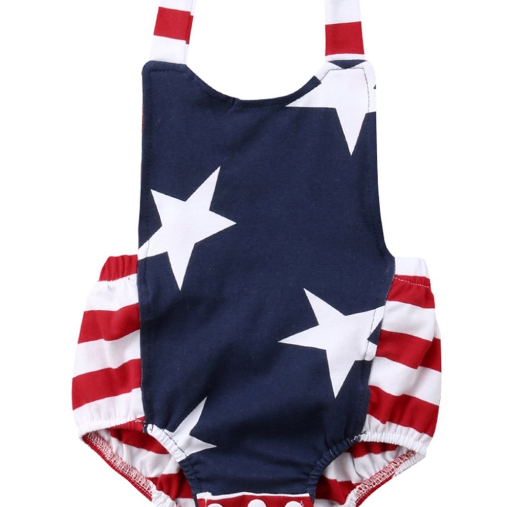American Flag Cotton Baby Romper-